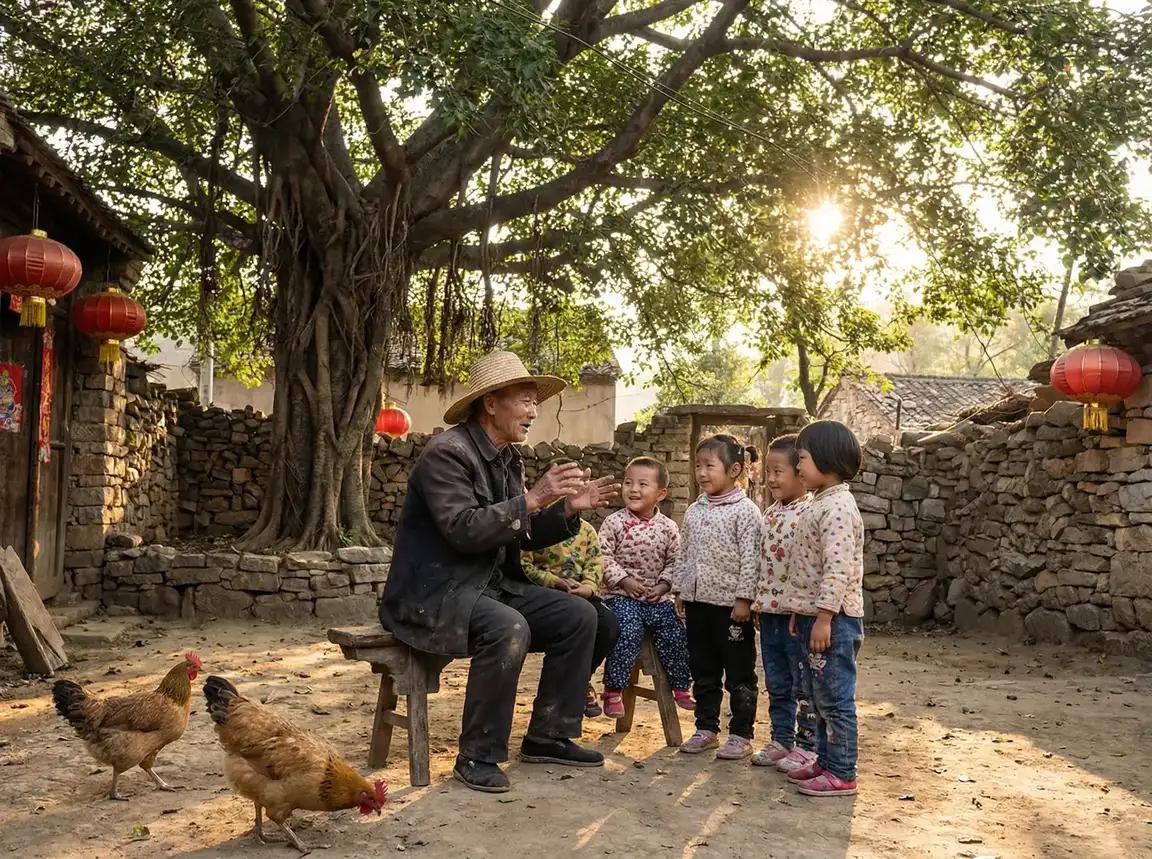 老人在大榕树下给孩子们讲故事 - 亲爱的老师4完整版在线看 乡村记忆